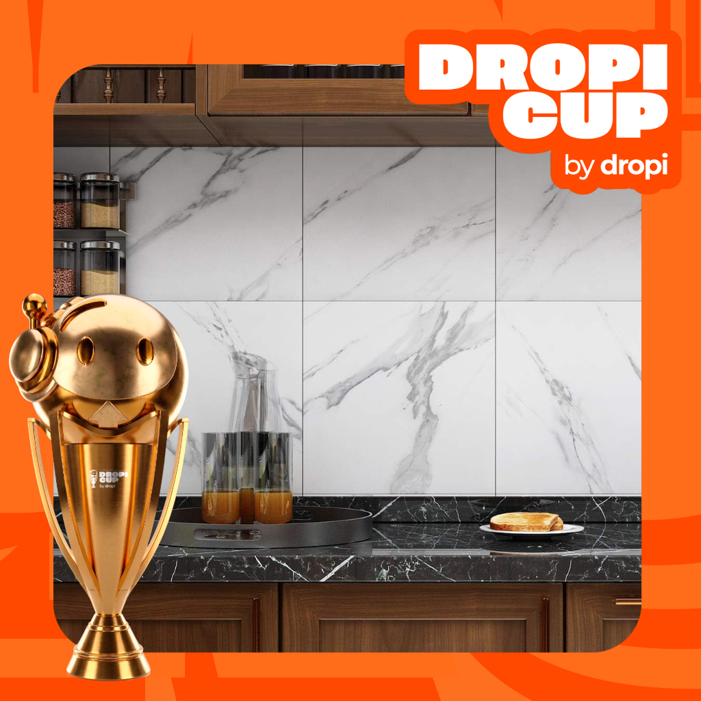 Azulejo adhesivo 60x60 blanco DROPI CUP